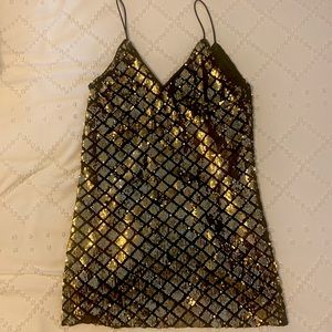 Gold & Black Sequin dress - size Medium